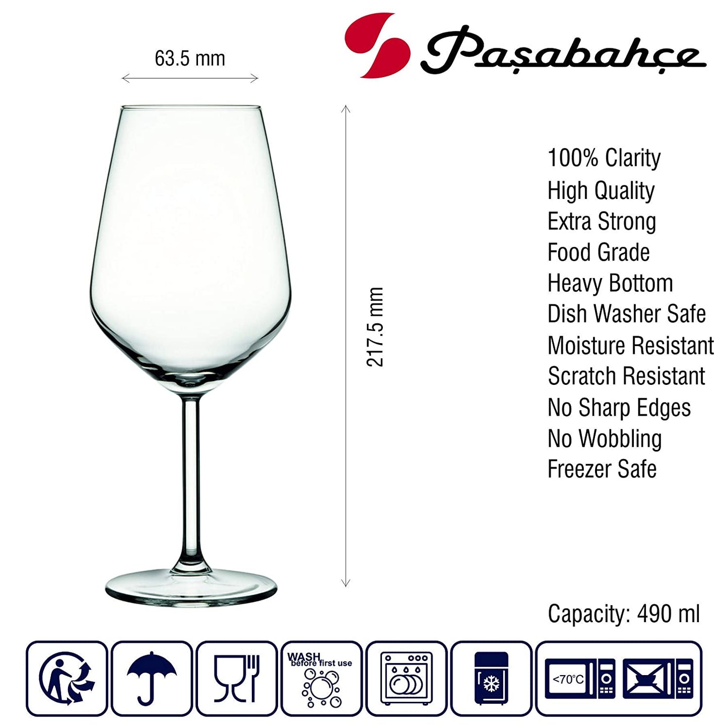 Pasabahce Allegra Red Wine 490cc (2pc set) - 440065