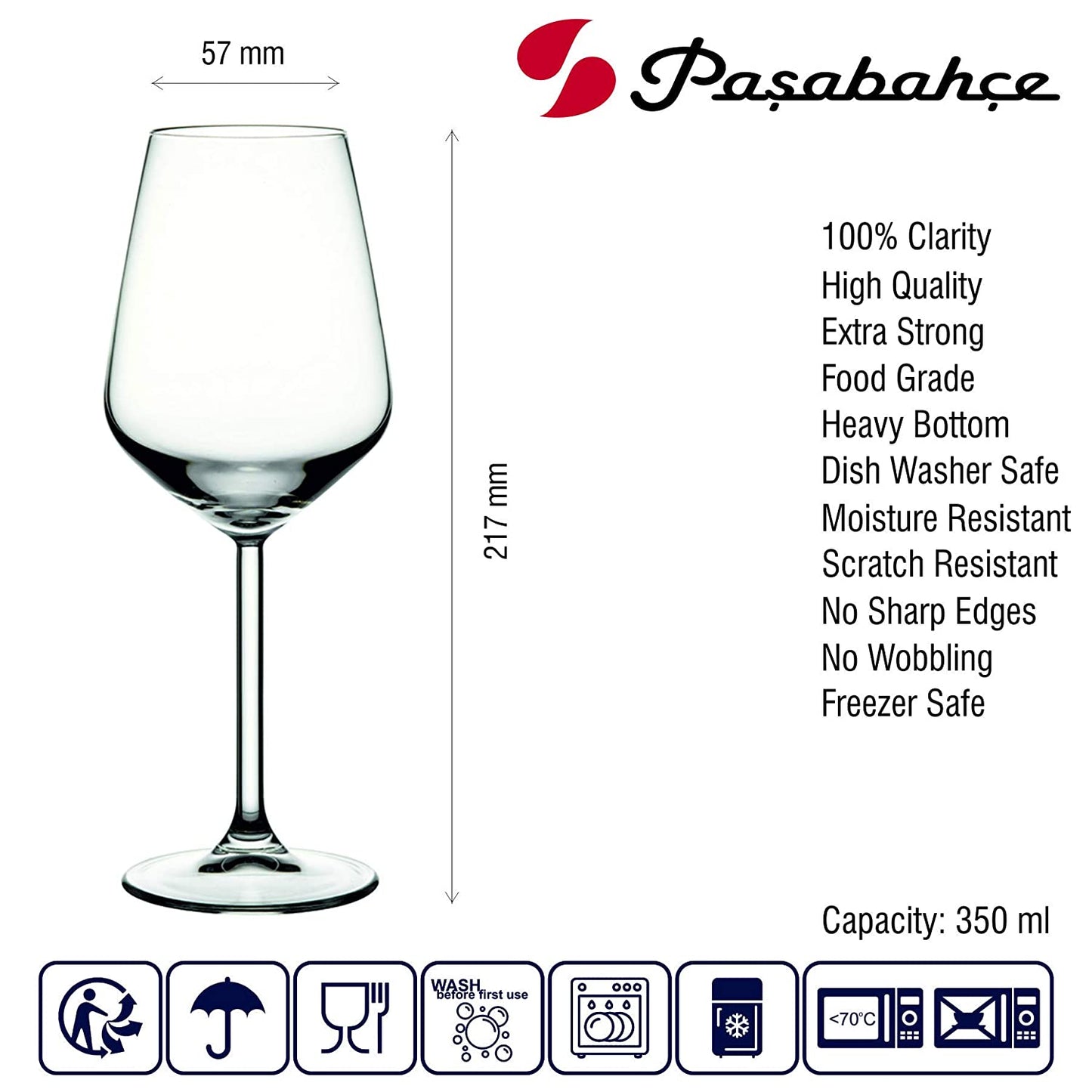 Pasabahce Allegra White Wine 350cc (2pc set) - 440080