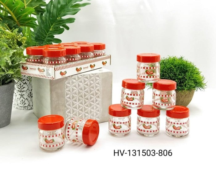 Herevin 8pcs 40ml Decorated Honey & Jam Bowl Strawberry - 131503-806
