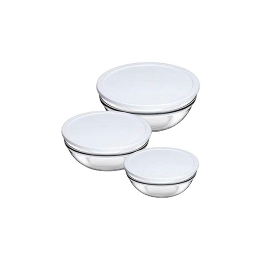 Pasabahce Chefs Bowl + White Lid 3pcs Set - 98304