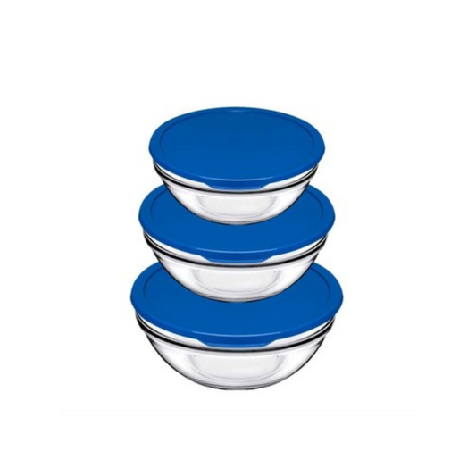 Pasabahce Chefs Bowl + Blue Lid 3pcs Set - 97314